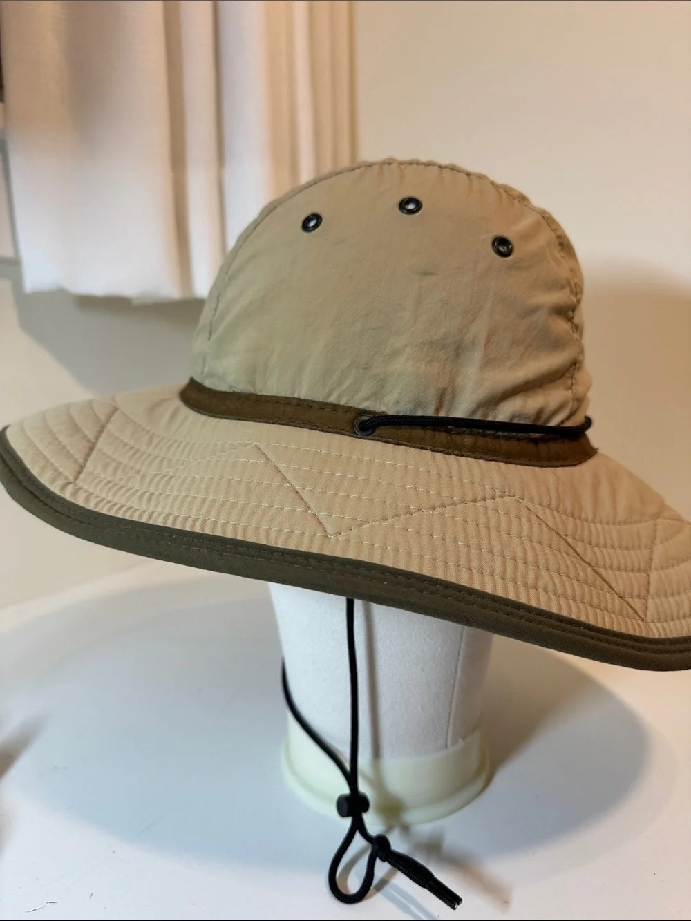Watership Trading Company khaki hat w/ olive trim and lining. L.